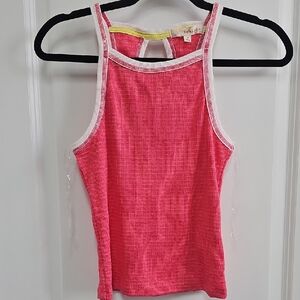 Rewind Pink Fitted Ribbed Tank Top